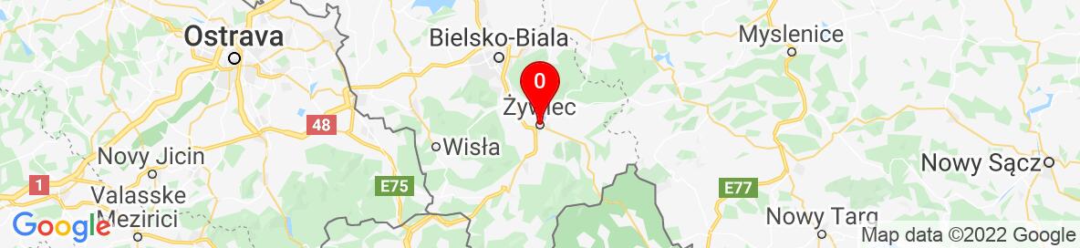 Map of Saybusch, Powiat Żywiecki, Woiwodschaft Schlesien, Polen. More detailed map is available only for registered users. Please register or log in.