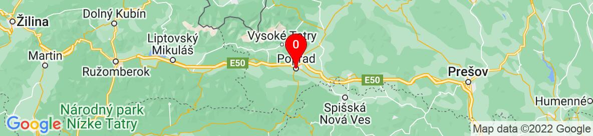 Map of Poprad, Poprad District, Prešov Region, Slovakia. More detailed map is available only for registered users. Please register or log in.