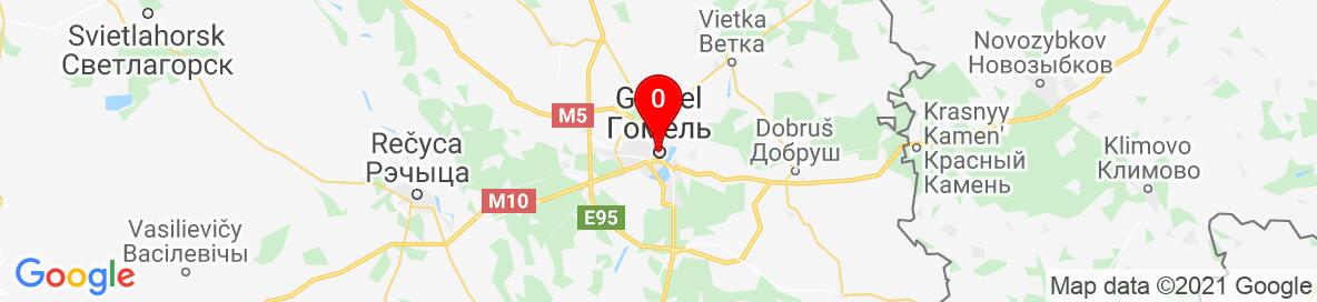 Map of Gomel, Gomel District, Gomel Region, Belarus. More detailed map is available only for registered users. Please register or log in.