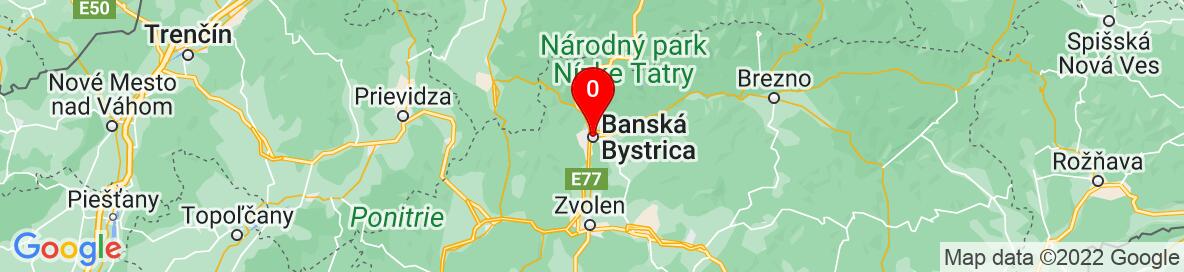 Map of Banská Bystrica, Banskobystrický kraj, Slovensko. More detailed map is available only for registered users. Please register or log in.