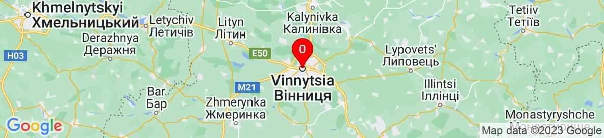 Map of Vinnytsia Oblast, Ukraine. More detailed map is available only for registered users. Please register or log in.
