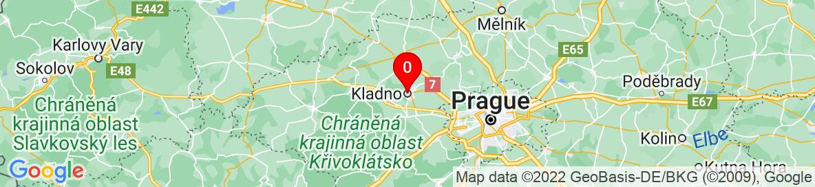 Map of Kladno, Středočeský kraj, Česko. More detailed map is available only for registered users. Please register or log in.