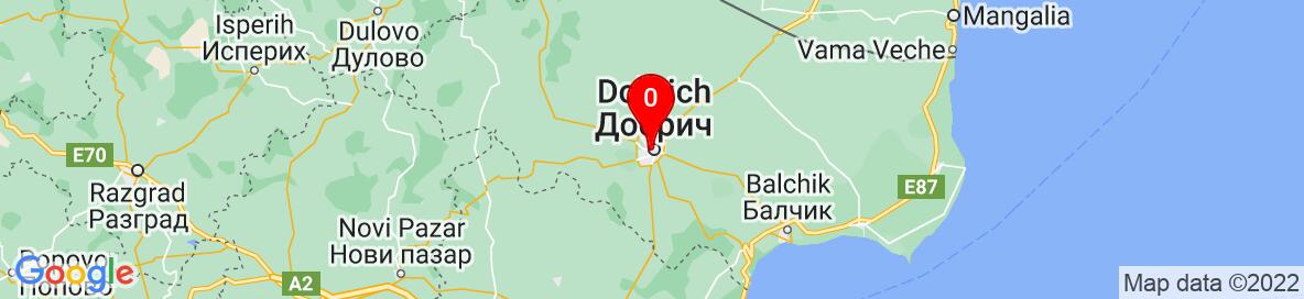 Map of Dobrich Province, Bulgaria. More detailed map is available only for registered users. Please register or log in.