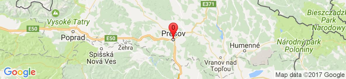 Map of Prešov, Slovakia. More detailed map is available only for registered users. Please register or log in.