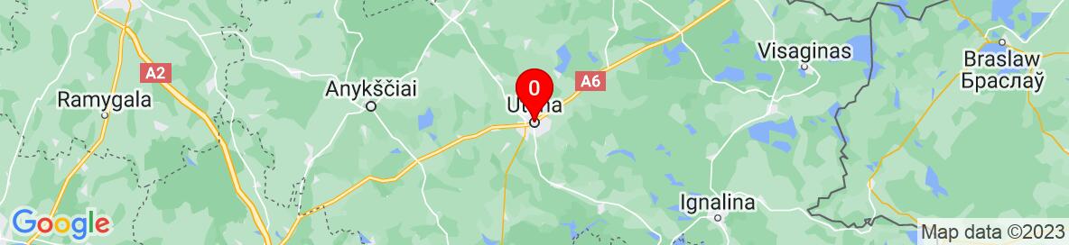 Map of Utena, Utena District Municipality, Utena County, Lithuania. More detailed map is available only for registered users. Please register or log in.