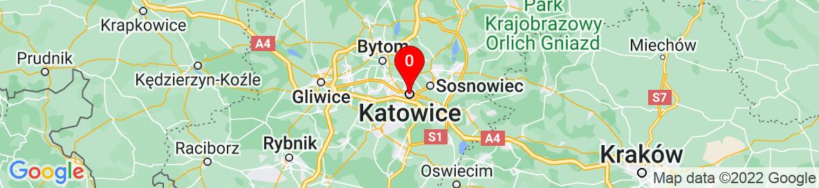 Map of Katowice, Silesian Voivodeship, Poland. More detailed map is available only for registered users. Please register or log in.