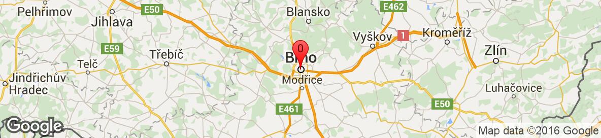 Map of Brno, Brno-město, Jihomoravský kraj, Česko. More detailed map is available only for registered users. Please register or log in.