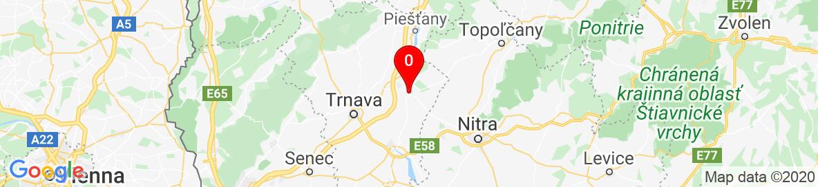 Map of Hlohovec, Trnavský kraj, Slovensko. More detailed map is available only for registered users. Please register or log in.