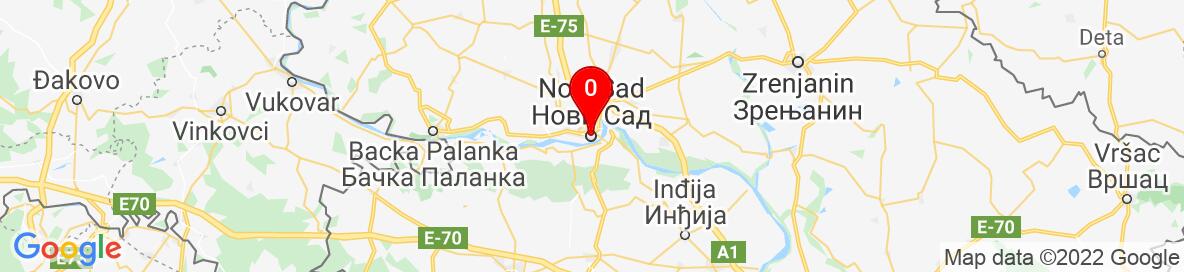 Map of Novi Sad, South Backa District, Vojvodina, Serbia. More detailed map is available only for registered users. Please register or log in.