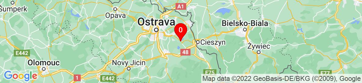 Map of Těrlicko, Karviná, Moravskoslezský kraj, Česko. More detailed map is available only for registered users. Please register or log in.