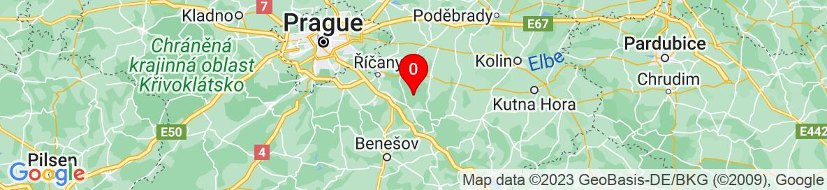 Map of Prague-East District, Central Bohemian Region, Czechia. More detailed map is available only for registered users. Please register or log in.