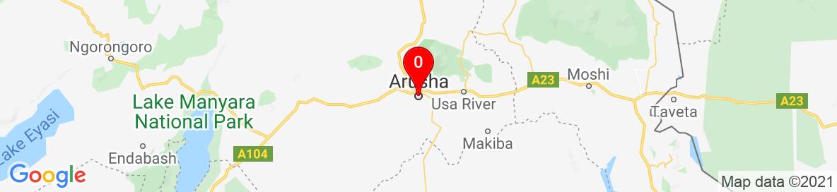 Map of Arusha, Arusha Urban, Arusha Region, Tanzania. More detailed map is available only for registered users. Please register or log in.