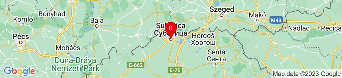 Map of Subotica, North Bačka District, Vojvodina, Serbia. More detailed map is available only for registered users. Please register or log in.