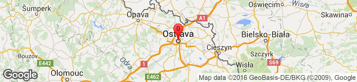 Map of Ostrava, Ostrava-město, Moravskoslezský kraj, Česká republika. More detailed map is available only for registered users. Please register or log in.
