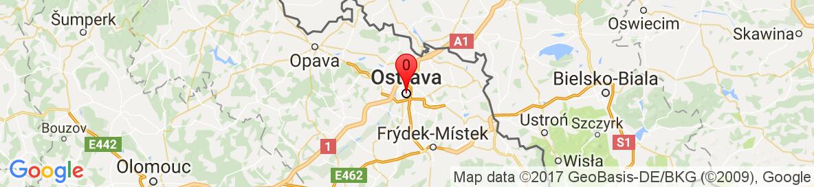 Map of Ostrava, Czechia. More detailed map is available only for registered users. Please register or log in.