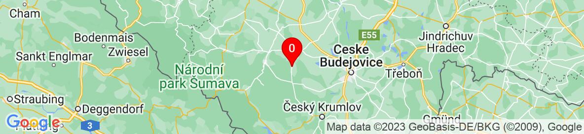 Map of Lhenice, Prachatice, Jihočeský kraj, Česko. More detailed map is available only for registered users. Please register or log in.