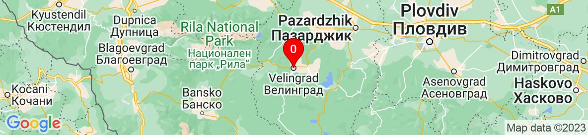 Map of Velingrad, Pazardzhik, Bulgaria. More detailed map is available only for registered users. Please register or log in.