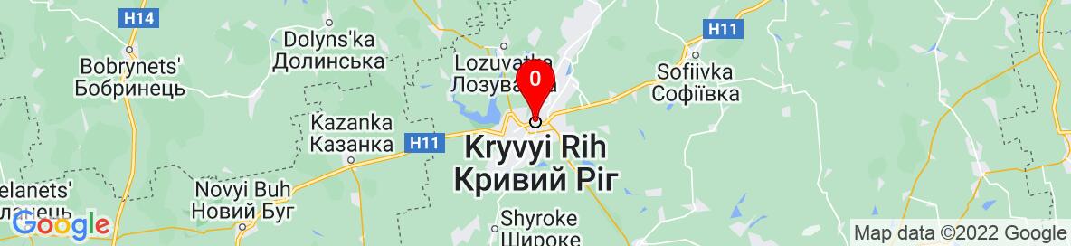 Map of Ukraine,  Krivoy Rog. More detailed map is available only for registered users. Please register or log in.