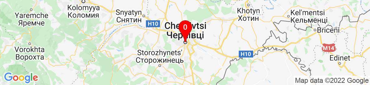 Map of Chernivtsi, Chernivtsi Oblast, Ukraine. More detailed map is available only for registered users. Please register or log in.